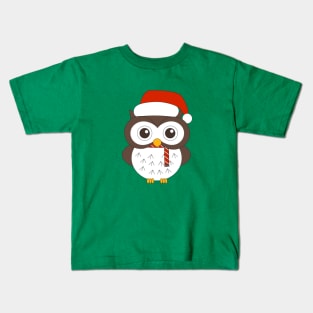 Christmas Mr. Owl Digital Art | Christmas Special | illusima Kids T-Shirt